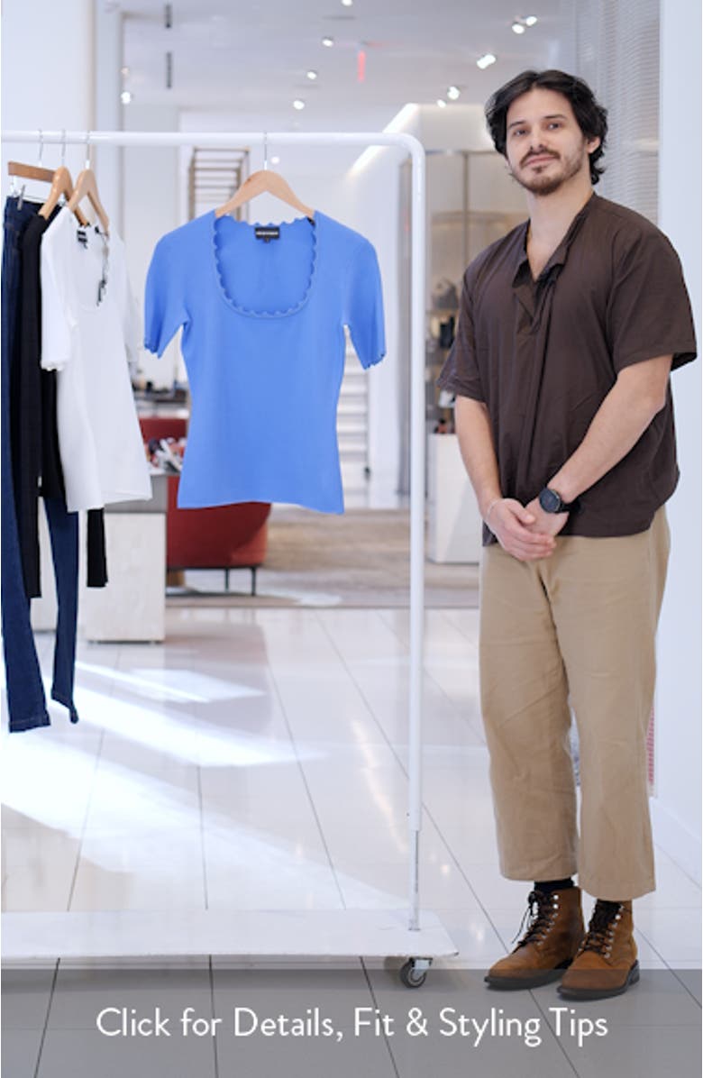 Scallop Scoop Neck Knit Top, sales video thumbnail