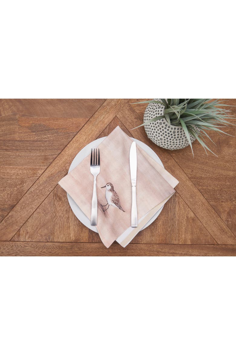 Sandpiper Coastal Shores Graphic Print Napkins Set of 6, Alternate, color, Orange