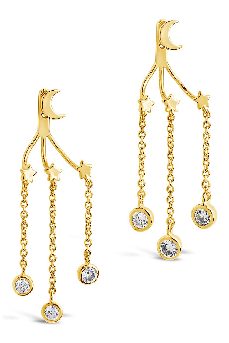 Moon & Star Jacket Earrings, Main, color, GOLD