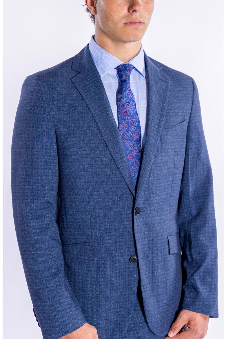 Hoxton Blue Tattersall Knit Suit, Alternate, color, BLUE