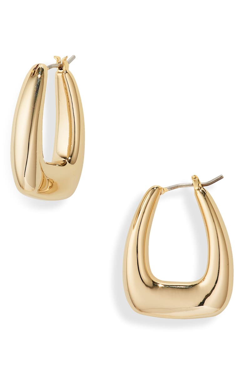 & Other Stories Chunky Oval Hoop Earrings, Main, color, Gold