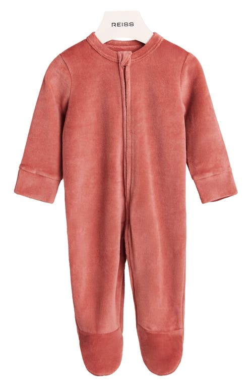 Reiss Babies'  Charlie Velour Footie In Pink