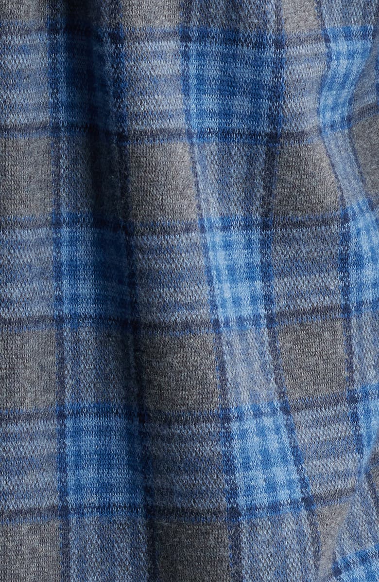 johnnie-O Waites Plaid Brushed Knit Button-Up Shirt, Alternate, color,
