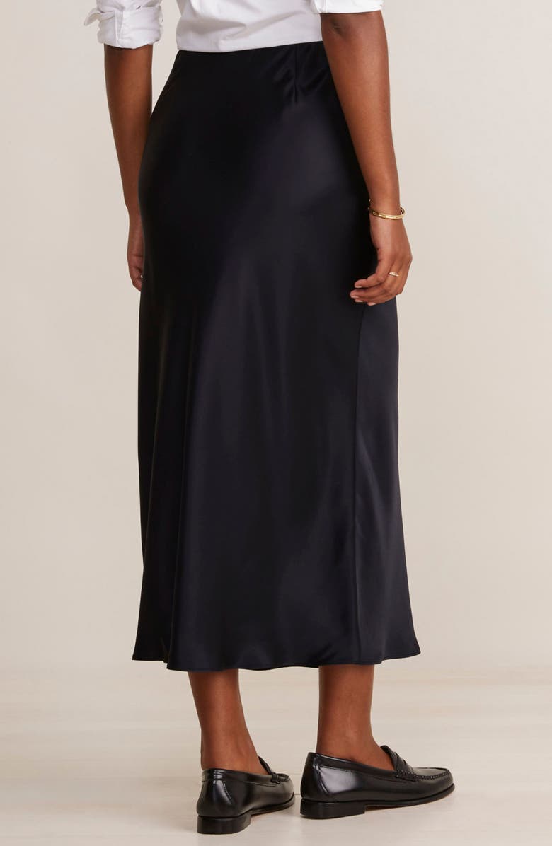 vineyard vines Satin Midi Slip Skirt, Alternate, color, Jet Black