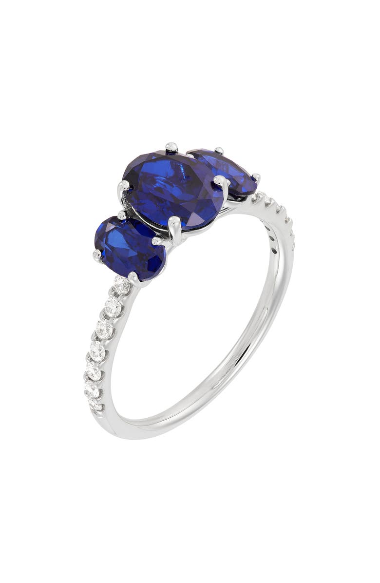Frankie & Zoe Lab-Grown Diamond & Sapphire Ring, Alternate, color, Blue/ White Gold