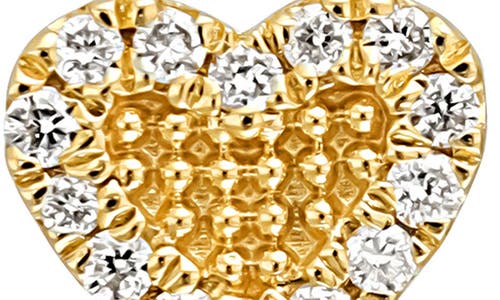 Bony Levy Kiera Beaded And Diamond Heart Stud Earrings In 18k Yellow Gold