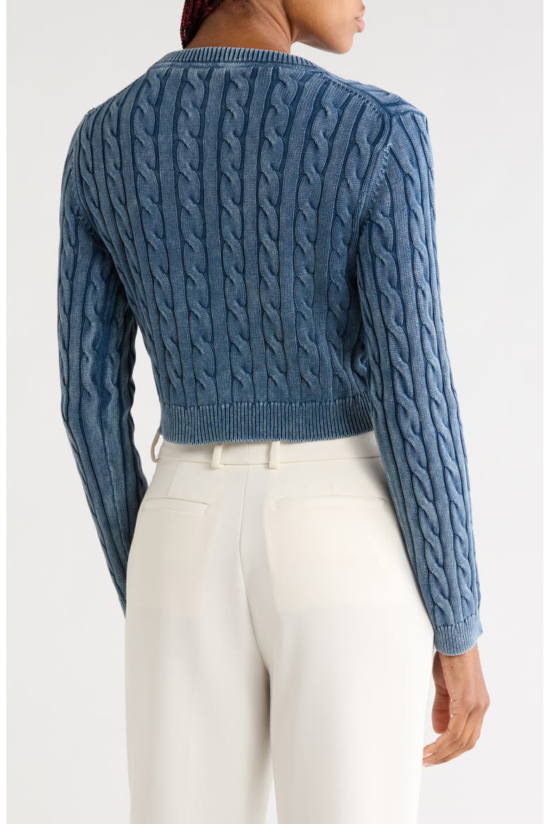 Bruce Cable Knit Cardigan, Alternate, color, WASHED DENIM BLUE