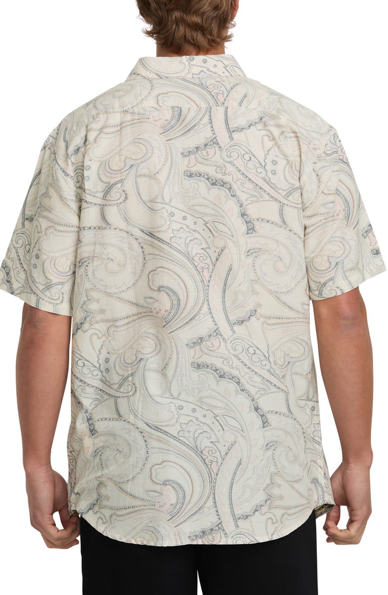 Billabong Sundays Paisley Short Sleeve Button-Up Shirt, Alternate, color, 