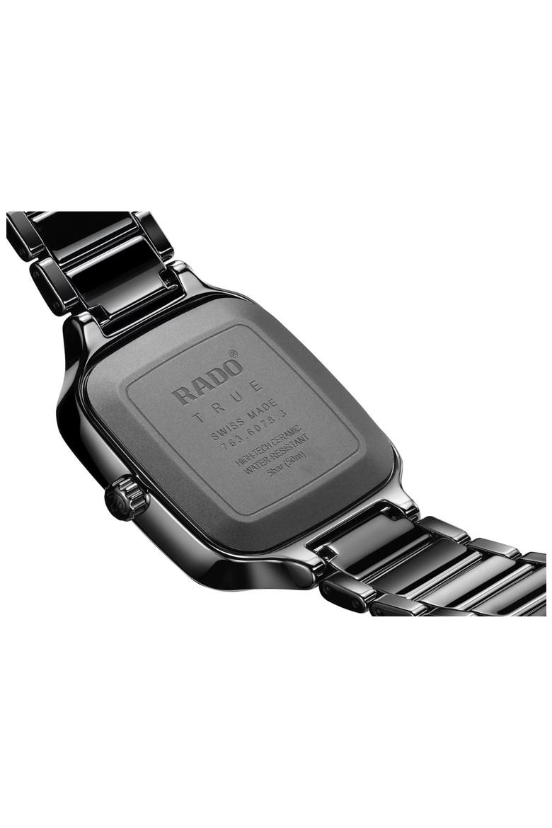 True Square Automatic Bracelet Watch, 38mm, Alternate, color, BLACK