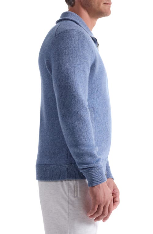Bugatchi Wool Blend Zip Cardigan In Blue