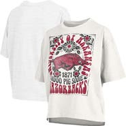 PRESSBOX Women's Pressbox White Arkansas Razorbacks Harmony Oversized T-Shirt