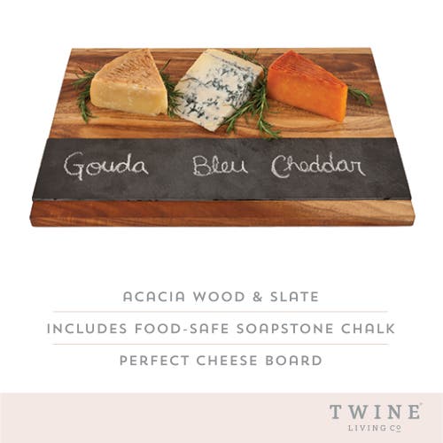 Twine Wood With Slate Cheese And Charcuterie Board In Wood