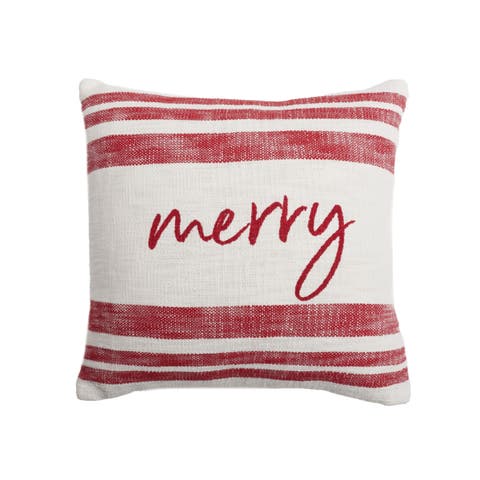 Morgan Christmas Holiday Striped Decorative Euro Pillow Collection