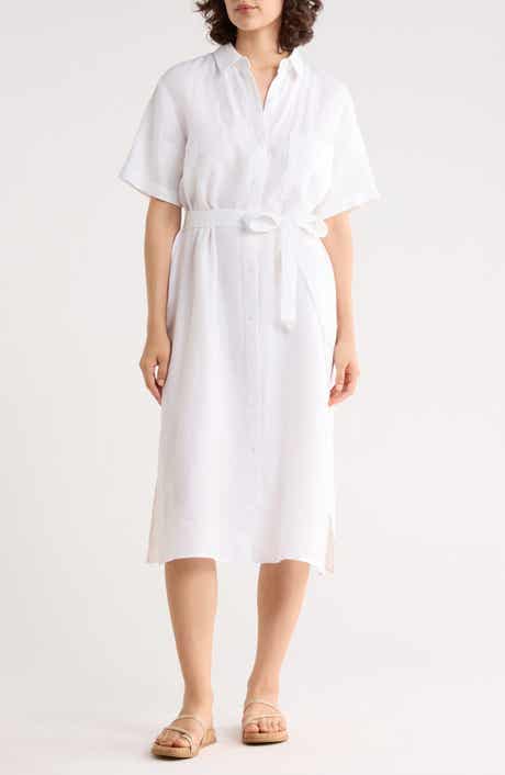 Eileen Fisher Classic Collar Organic Linen Dress
