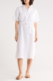 Eileen Fisher Classic Collar Organic Linen Dress