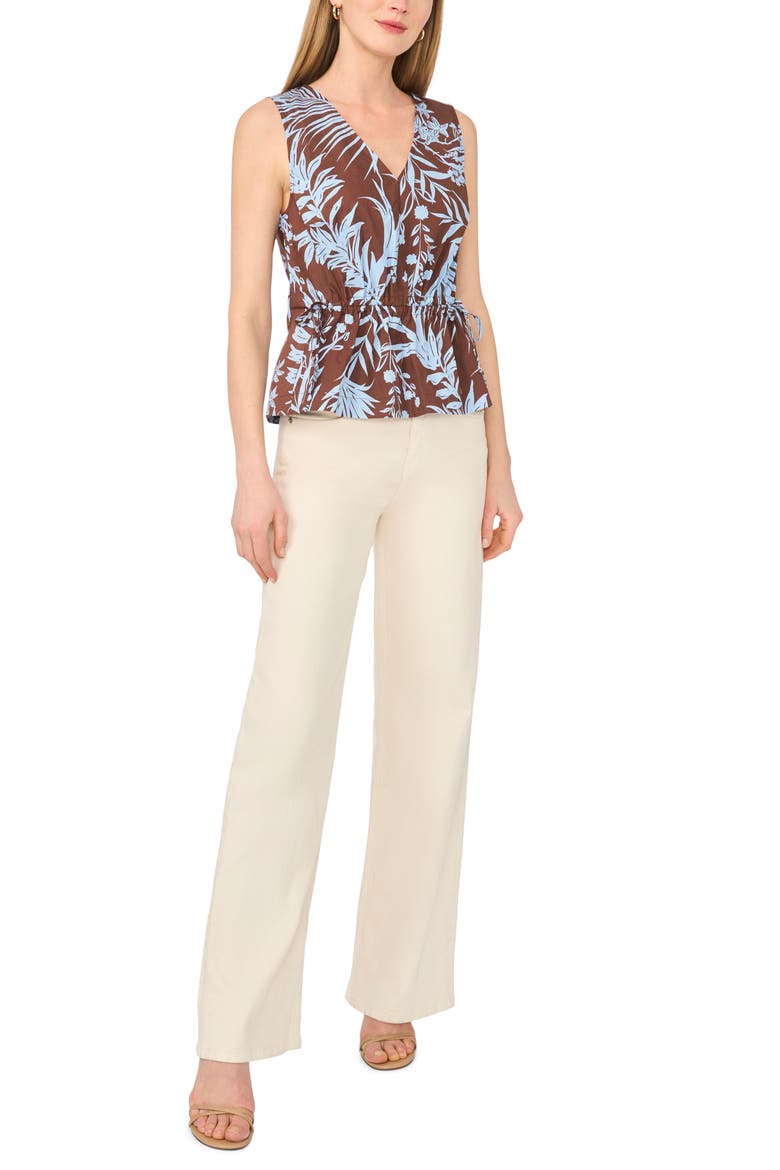 Gathered Flutter Sleeve Top, Alternate, color, CAFE