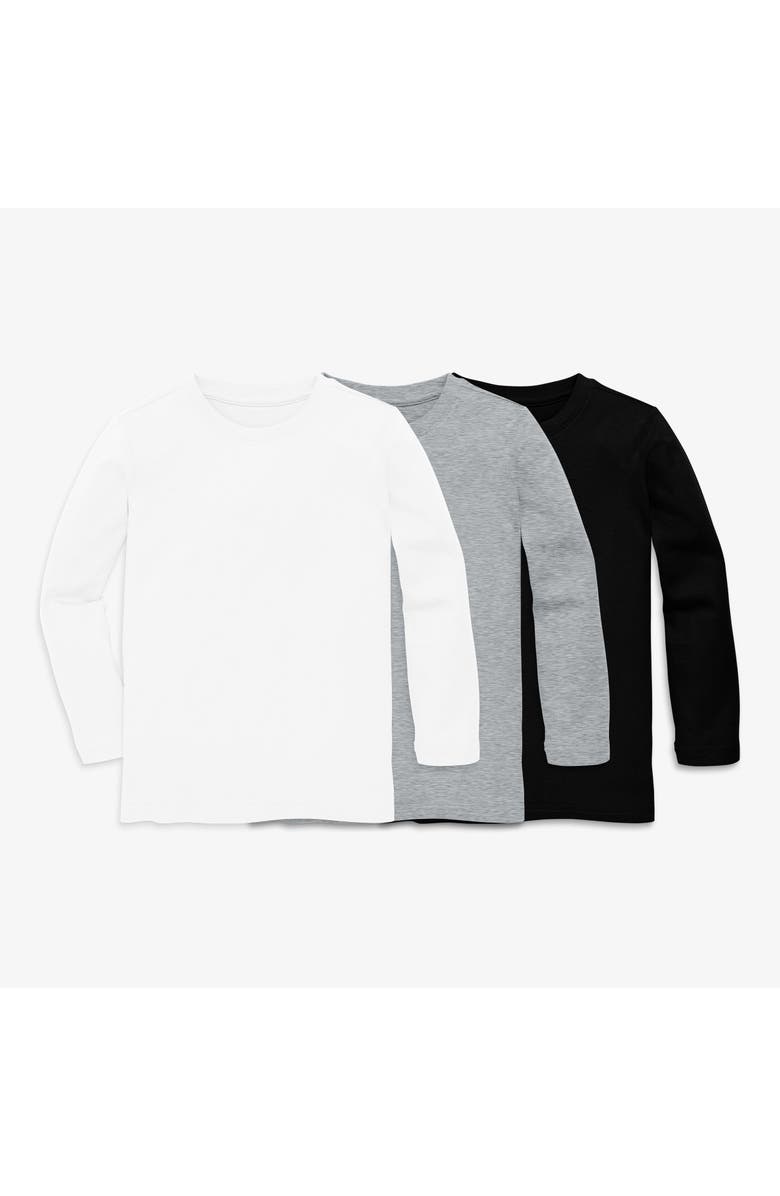 Primary Kids Long Sleeve Classic Tee 3-Pack, Main, color, Neutral Mix