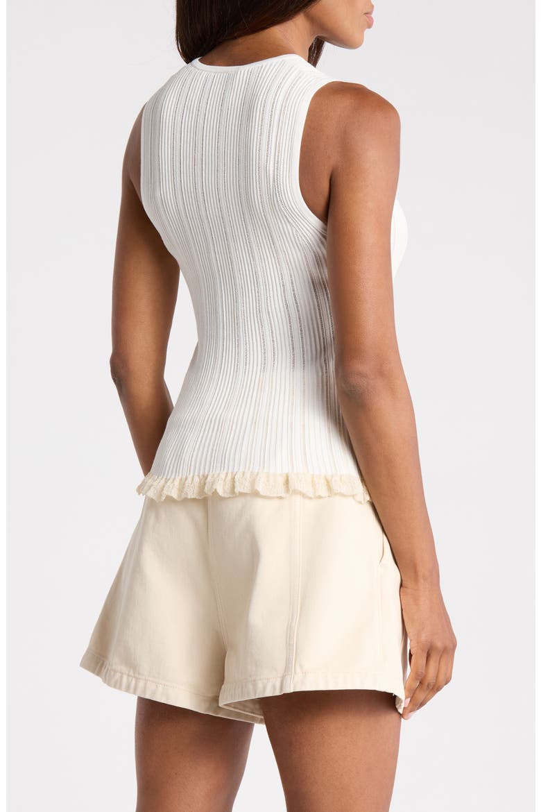 Variegated Rib Sleeveless Shell, Alternate, color, IVORY