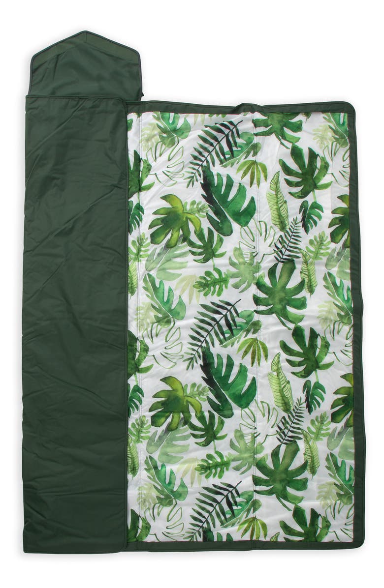 little unicorn 5 x 5 Outdoor Blanket, Alternate, color, Tropical Leaf