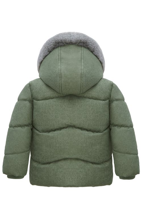 Rokka&rolla Cozy Fleece Lined Warm Winter Coat With Hood In Green