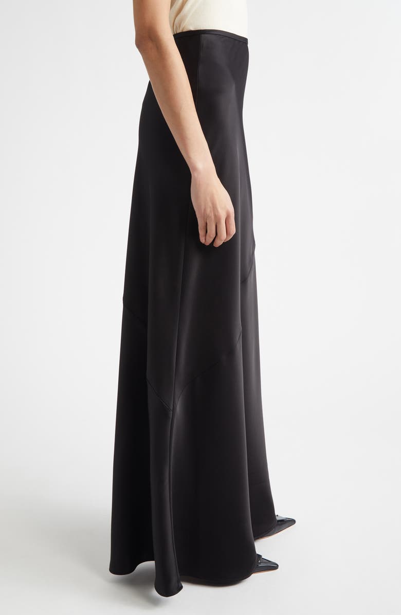 ST. JOHN Beverly Liquid Satin Skirt, Alternate, color, Black