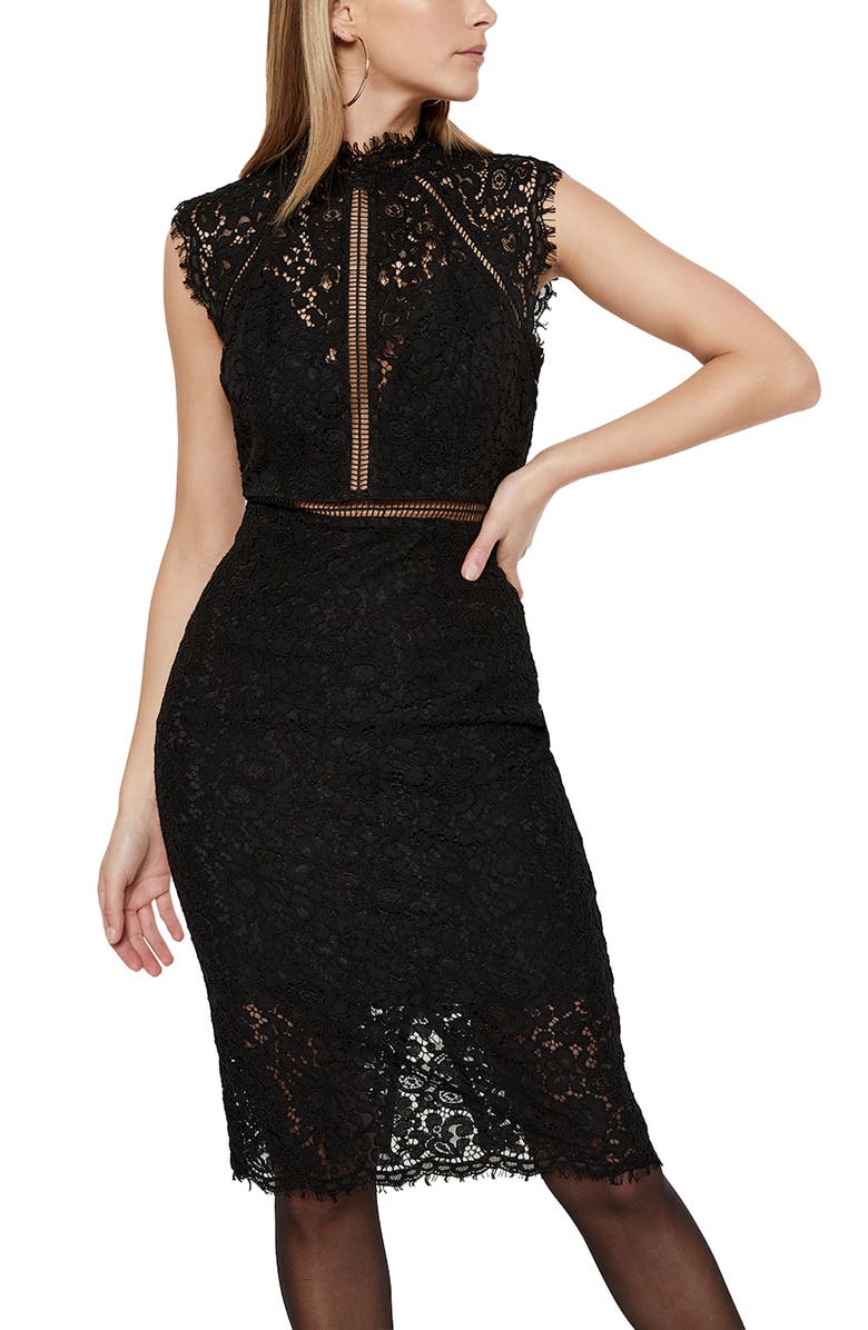 Bardot Lace Sheath Dress, Alternate, color, 