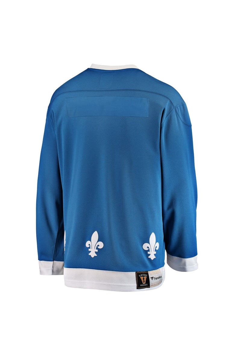 Men's Fanatics Branded Blue Quebec Nordiques Premier Breakaway Heritage Blank Jersey, Alternate, color, Blue
