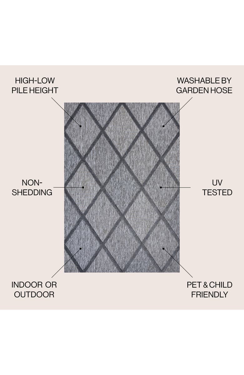 JONATHAN Y Salines Diamond Trellis Indoor/Outdoor Area Rug, Alternate, color, Dark Gray