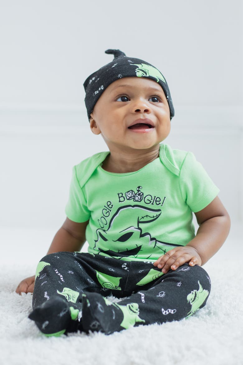 Nightmare Before Christmas Oogie Boogie Bodysuit Pants & Hat Set, Alternate, color, Oogie Boogie Green