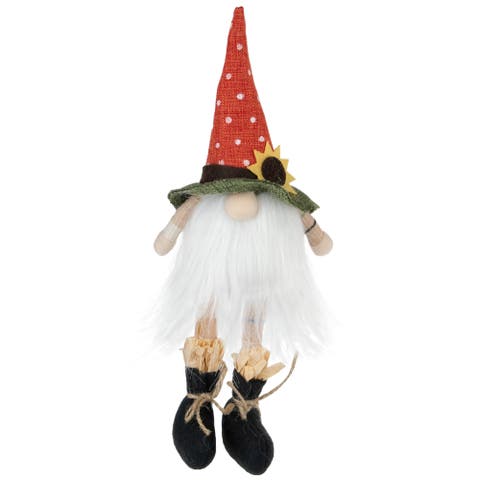 Sitting Sunflower Fall Harvest Gnome Figurine - 11"