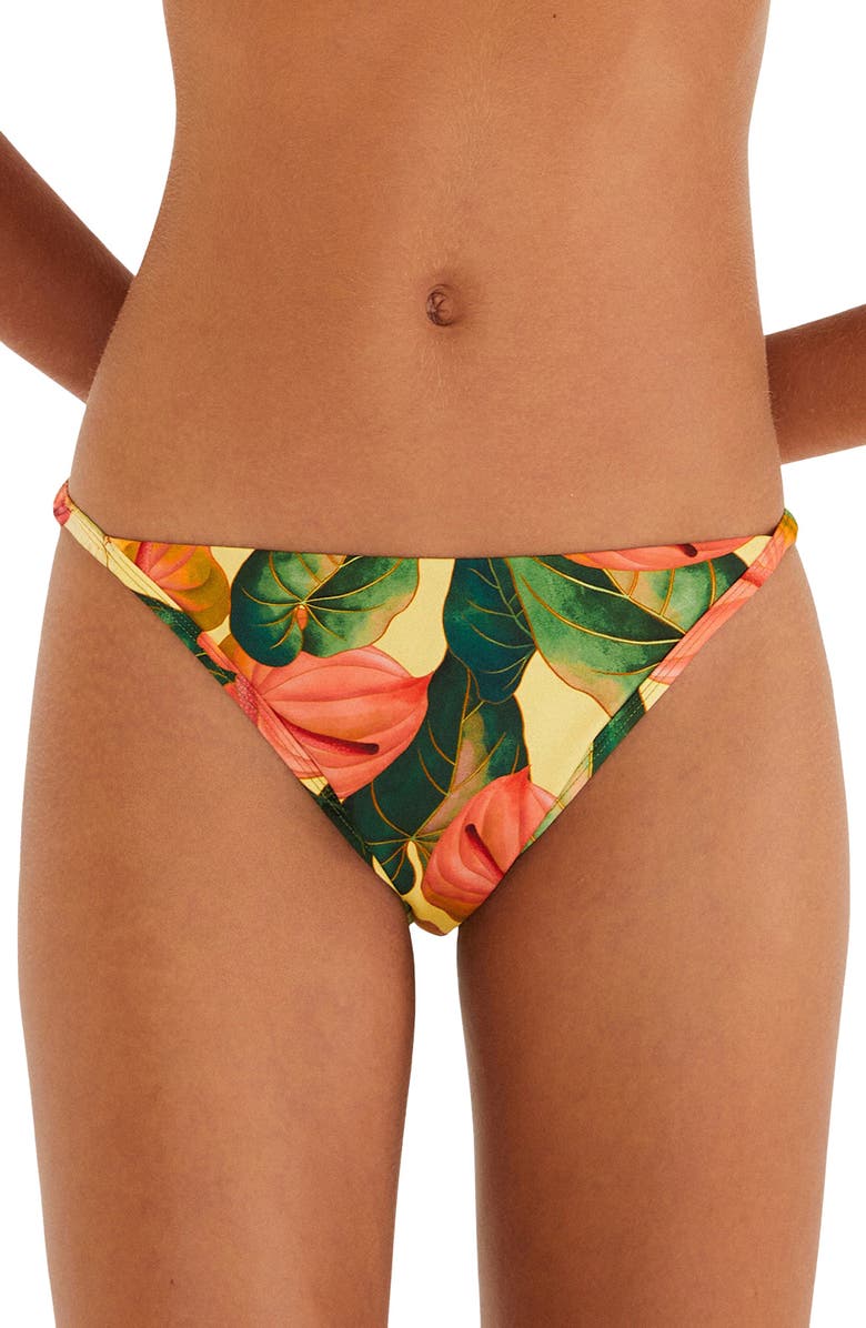FARM Rio Anturim Floral Bikini Bottoms, Main, color, Golden Yellow
