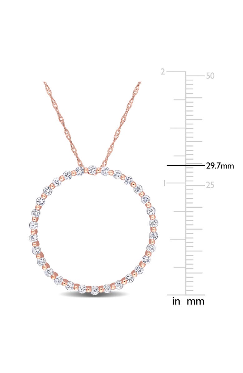 Julianna B. White Sapphire Circle of Life Necklace 10K, Alternate, color, 10K Rose Gold