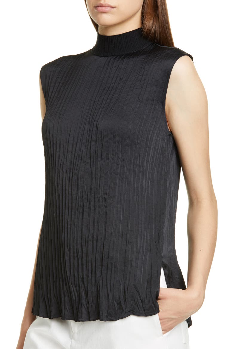 Plissé Shell, Alternate, color, BLACK