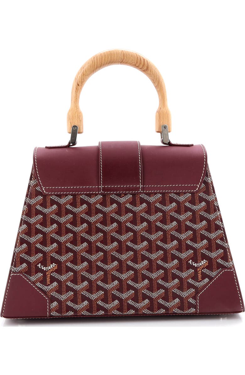 Pre-Owned Goyard Saigon Top Handle Bag Coated Canvas with Leather PM, Alternate, color, Red