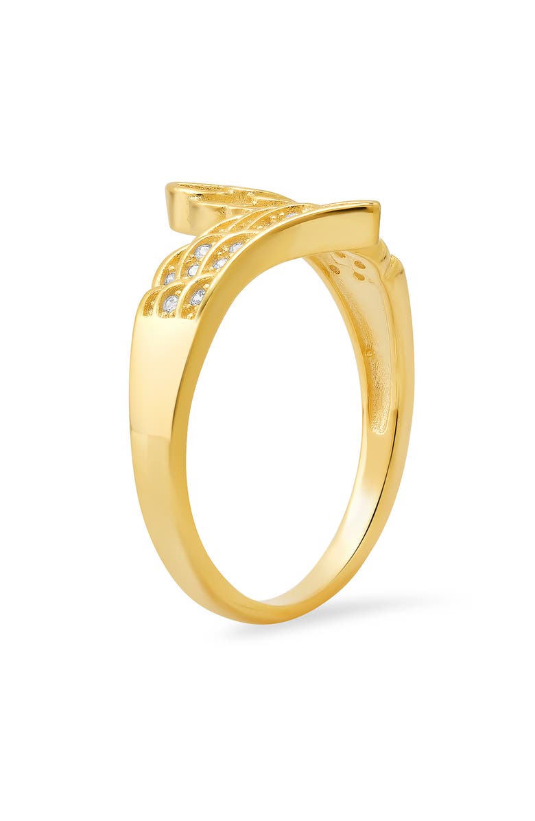 Queen Jewels Cubic Zirconia Angel Wing Ring, Alternate, color, Gold