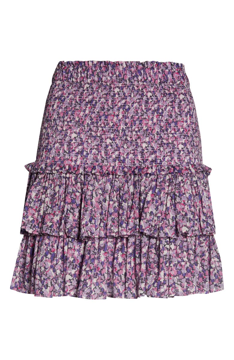 Isabel Marant Étoile Naomi Floral Print Shirred Tiered Skirt, Alternate, color, 