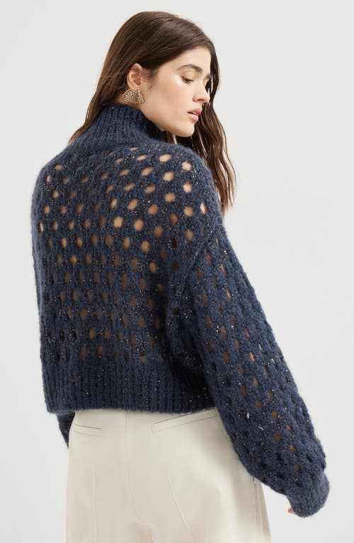 Brunello Cucinelli Dazzling Net Sweater In Black