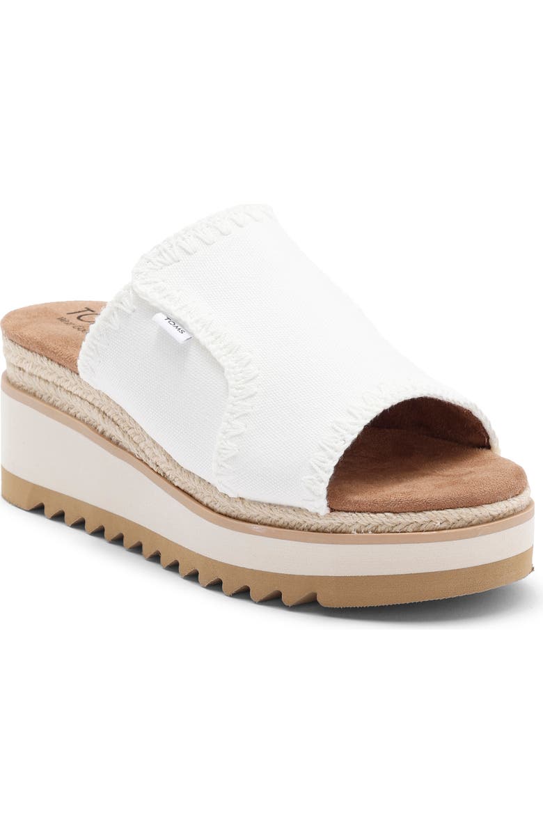 TOMS Adria Platform Wedge Sandal, Main, color, White