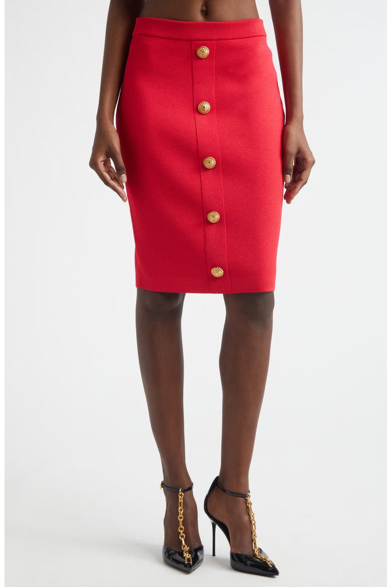 Button Front Knit Skirt, Main, color, 4PK LIVE FUCHSIA