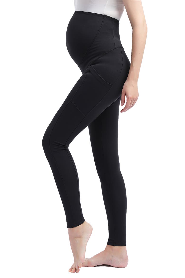 Joi Bellyback Maternity Leggings, Alternate, color, BLACK