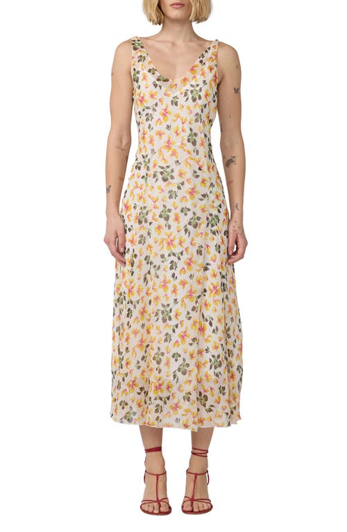 Diane von Furstenberg Jules Metallic Floral Print Sleeveless Dress in Island Orchid Mini White at Nordstrom, Size Xx-Small