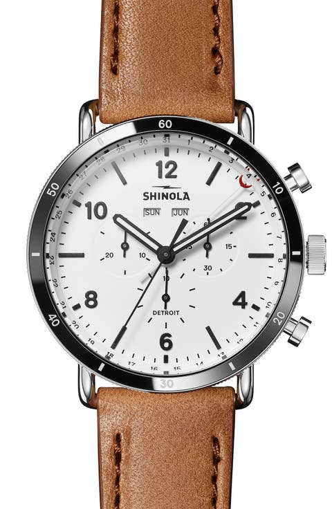 The Canfield Leather Strap Watch, 45mm