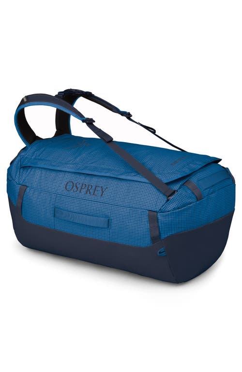 Osprey Transporter 65-liter Duffle Luggage In Blue Flame/nocturnal Blue