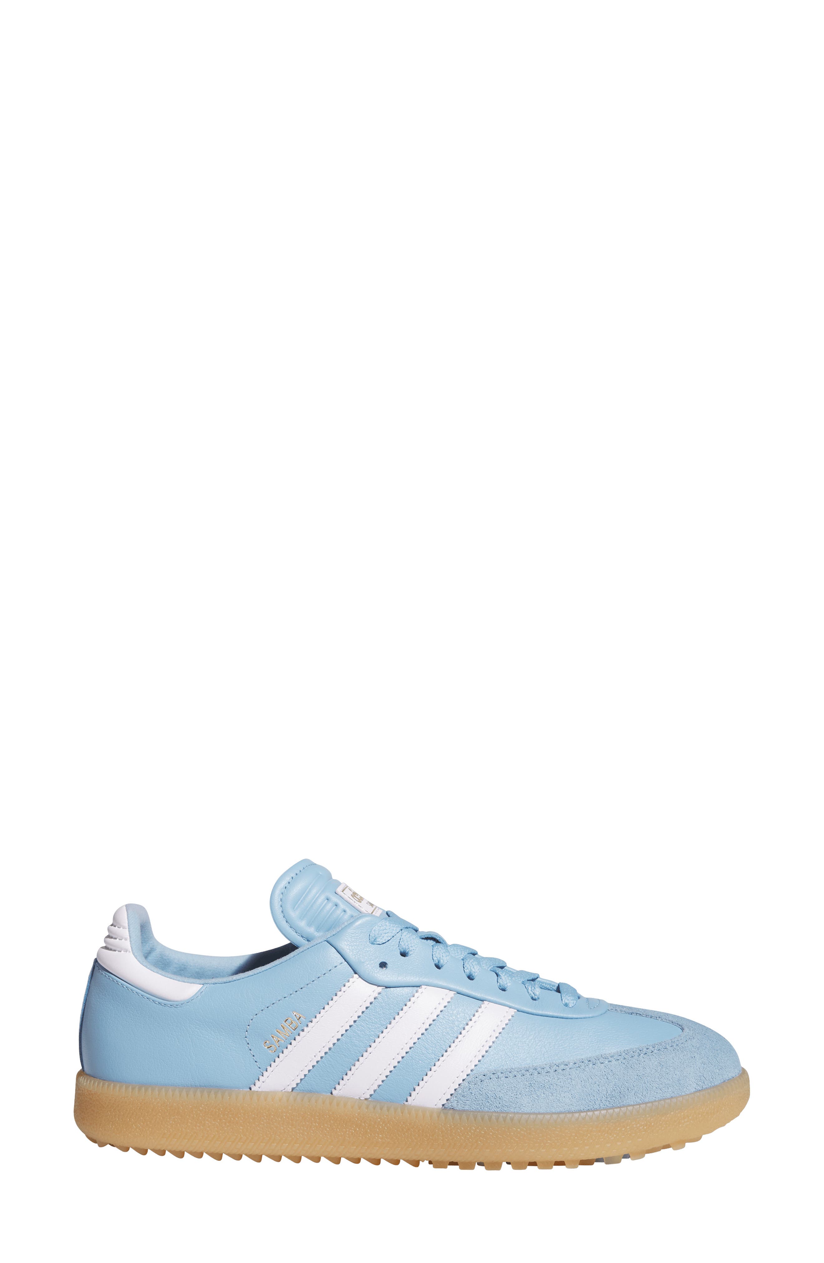 Gender Inclusive Samba Spikeless Golf Shoe, Alternate, color, WHITE/ BLUE