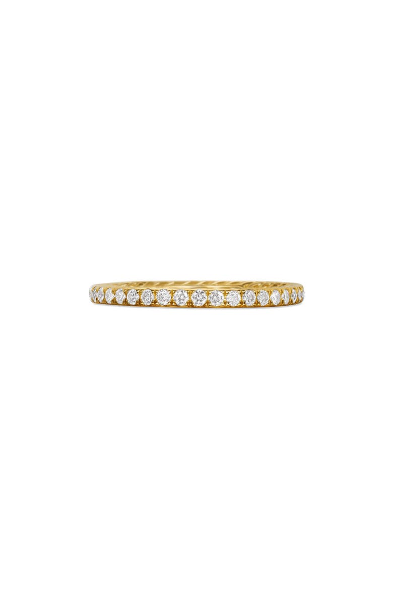 DY Eden Band Ring in 18K Yellow Gold with Pavé Diamonds, Main, color, GOLD