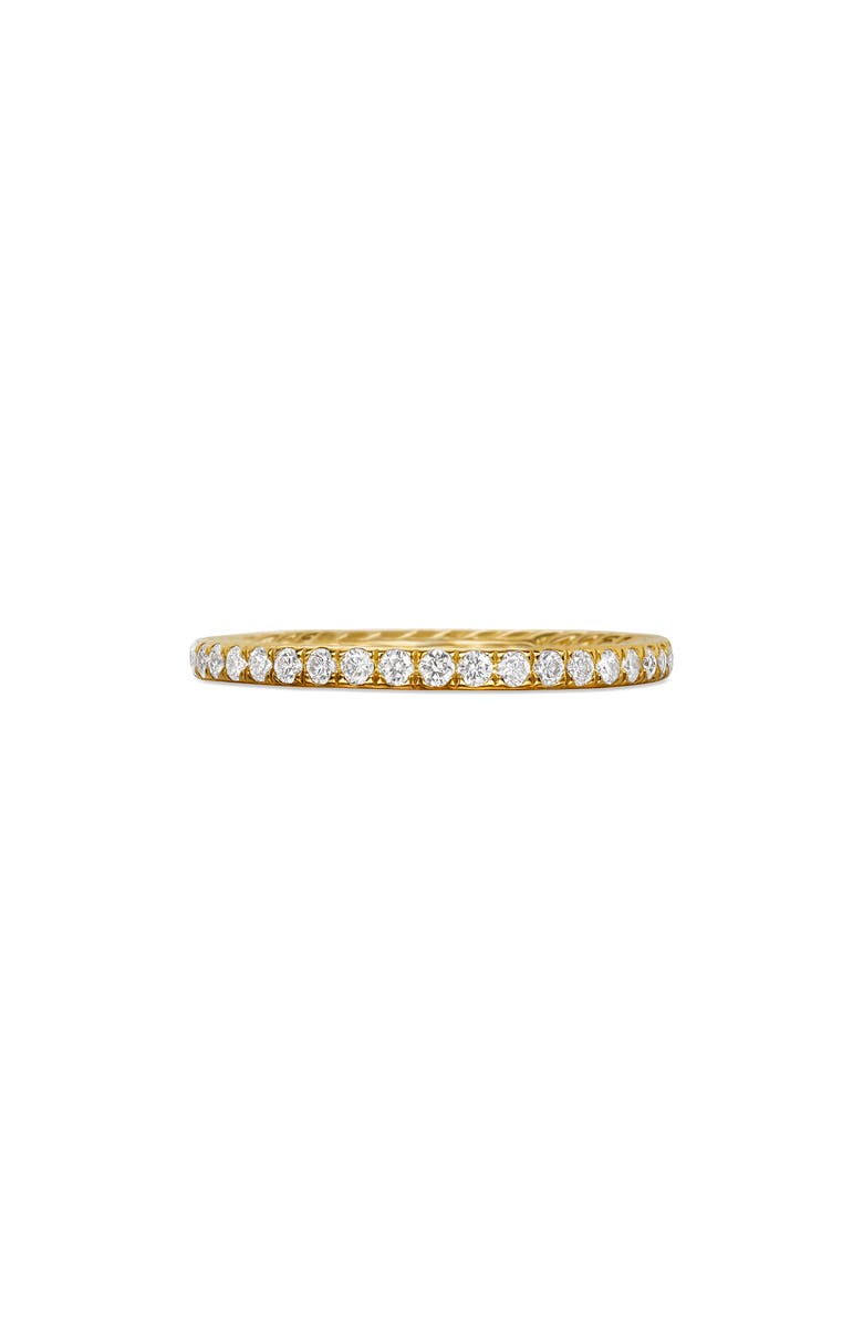 David Yurman DY Eden Band Ring in 18K Yellow Gold with Pavé Diamonds, Main, color, Gold