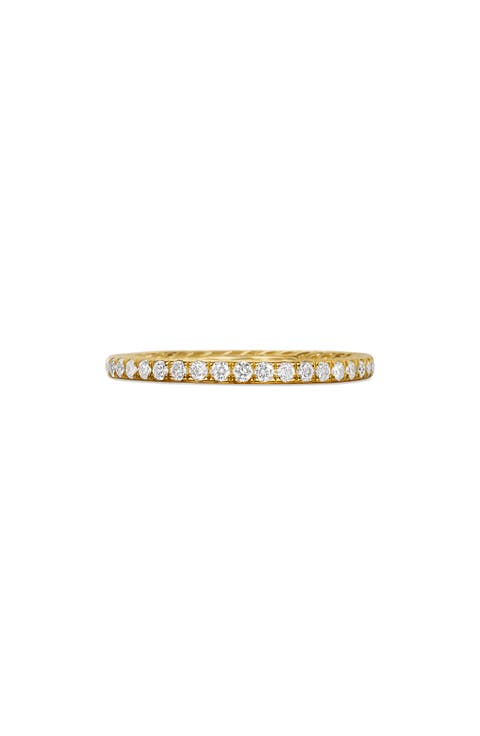 DY Eden Band Ring in 18K Yellow Gold with Pavé Diamonds