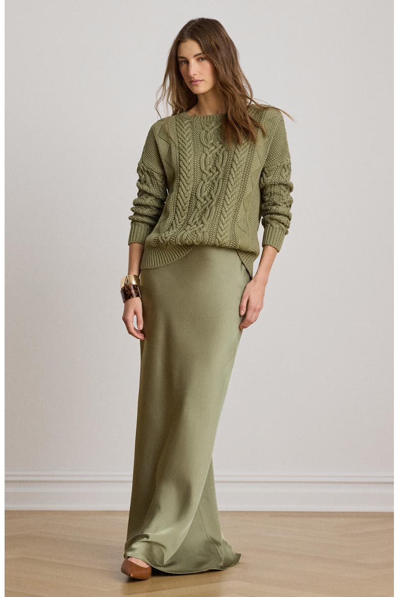 Satin Maxi Skirt, Alternate, color, LIGHT AGAVE GREEN