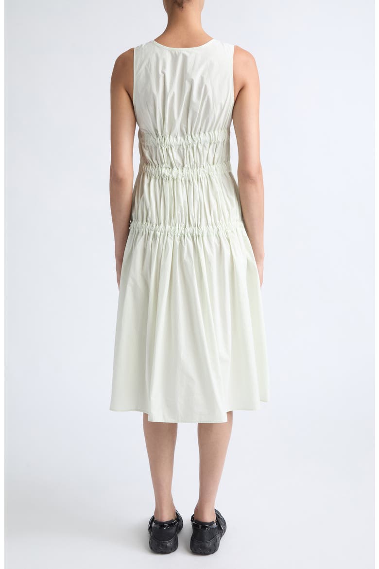 Faye Ruched Cotton Poplin Dress, Alternate, color, PALE GREEN