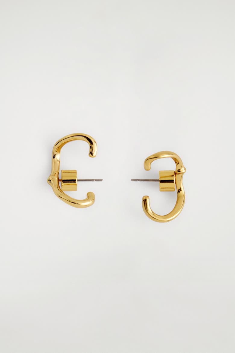 Sculpted Stud Earrings, Main, color, GOLD